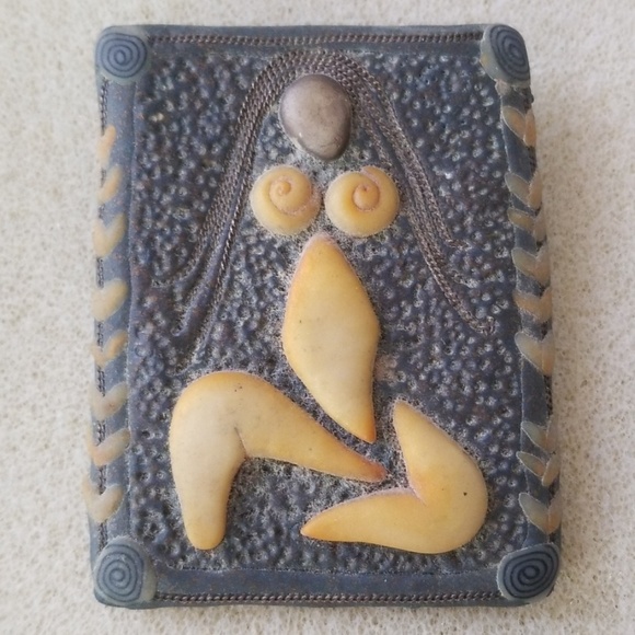Goddess Pin Rectangle Shape Polymer Clay Broach - Picture 6 of 6